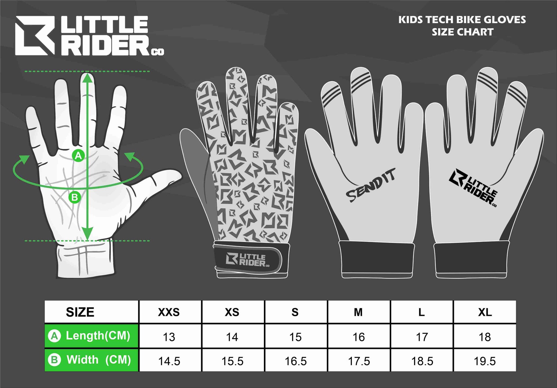 Little Rider Co Tech Kids bike gloves Little Rider Ltd
