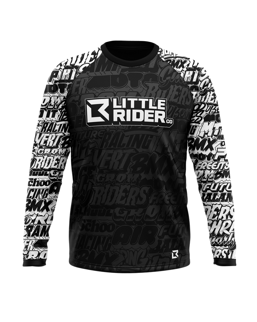 Little Rider Co Black White Jersey INSPIRE Series Long or Short Sleeve